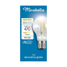 4W LED Filament Warm White GLS Globe - Mirabella