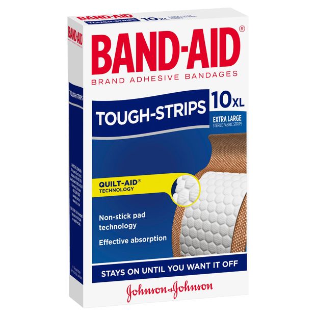 Band-Aid Extra Large Tough-Strips Adhesive Bandages - 10 Pack