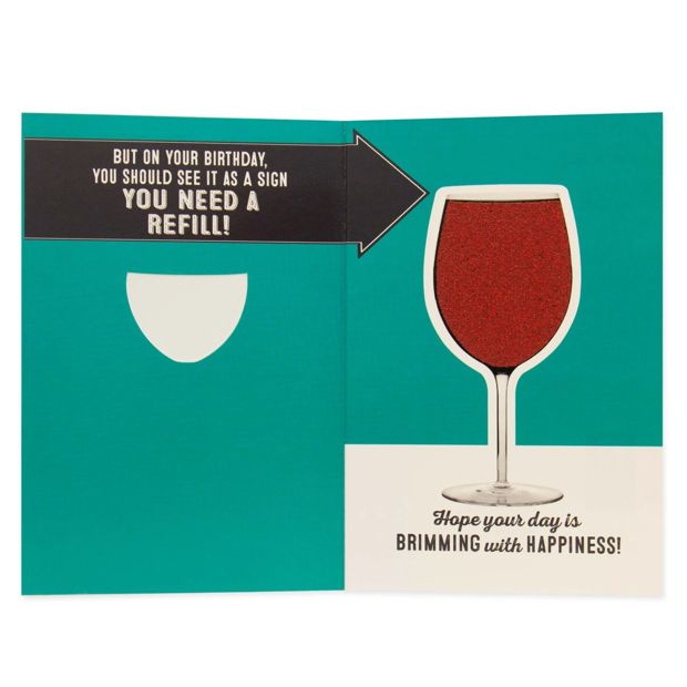 Connections from Hallmark Birthday Card - Wine Glass Refill