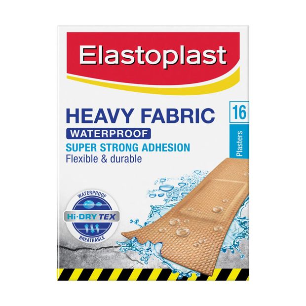 Elastoplast Heavy Fabric Waterproof Plasters - 16 Pack