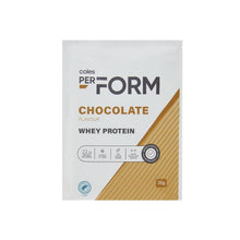 COLES PERFORM CHOCOLATE WHEY PROTEIN POWDER 35G