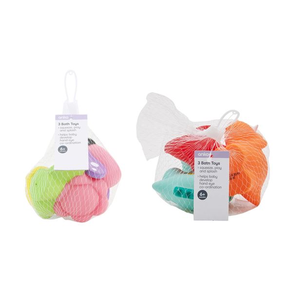 Bath Toys, 3 Pack, Assorted - Anko