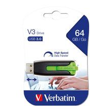 Verbatim V3 USB Drive, 64GB - Green
