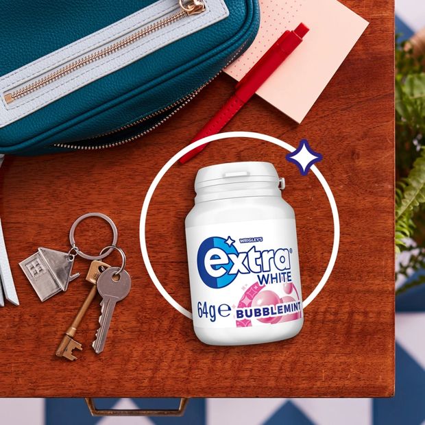 Wrigley's Extra White Sugar Free Bubblemint Bottle - 64g