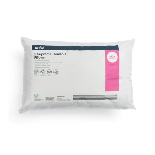 Supreme Comfort High Profile Pillows, Set of 2 - Anko