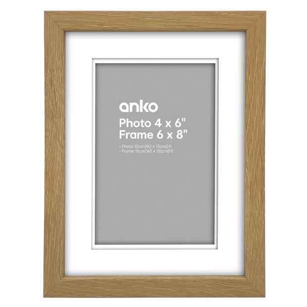 Photo Frame, 4" x 6", Natural - Anko