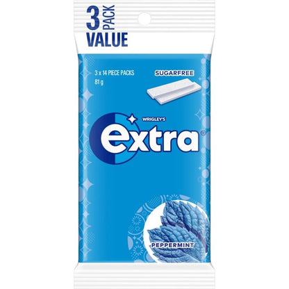 Wrigley's Extra Peppermint Chewing Gum - 3 Pack