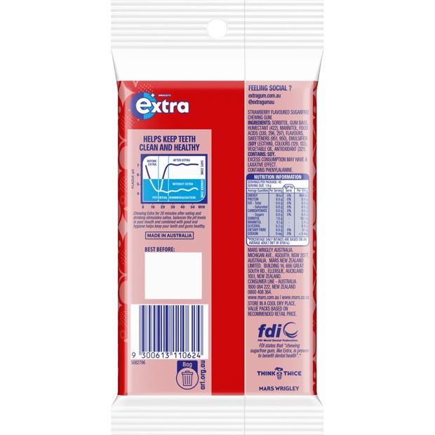 Wrigley's Extra Strawberry Chewing Gum - 3 Pack