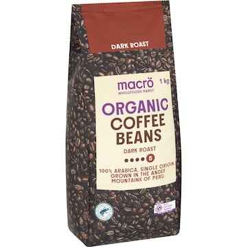 Macro Coffee Beans Peruvian Dark 1kg