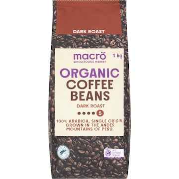 Macro Coffee Beans Peruvian Dark 1kg