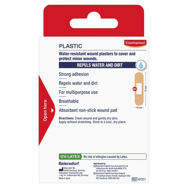 Elastoplast Plastic Water-Resistant Plasters - 40 Pack
