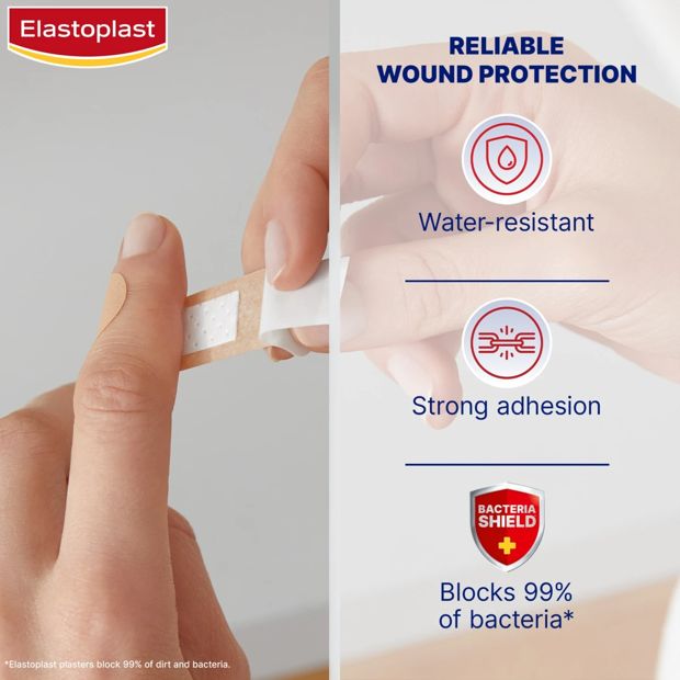 Elastoplast Plastic Water-Resistant Plasters - 40 Pack