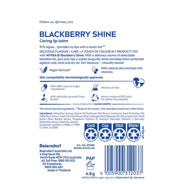 Nivea Blackberry Shine Caring Lip Balm
