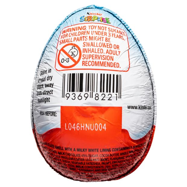 Kinder Surprise Milk Chocolate Egg Blue with Toy 20g