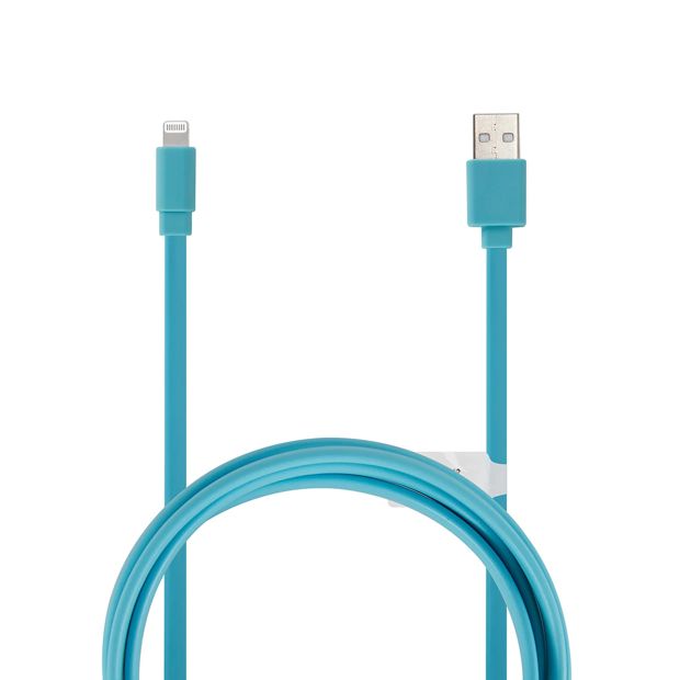 Lightning Cable, 1m Noodle Aqua - Anko