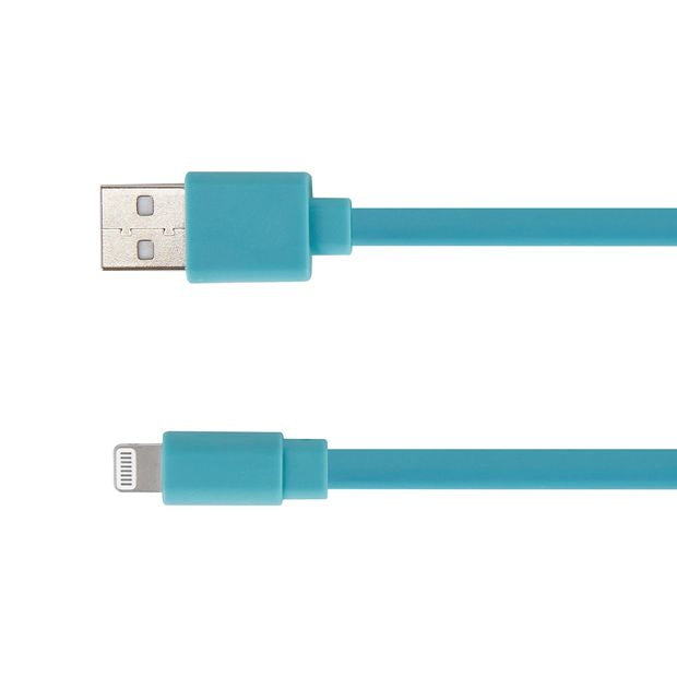 Lightning Cable, 1m Noodle Aqua - Anko