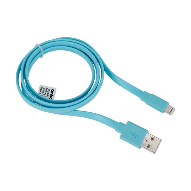 Lightning Cable, 1m Noodle Aqua - Anko