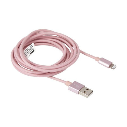 Lightning Cable, 2m Pink Rope - Anko