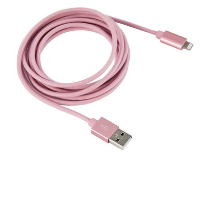 Lightning Cable, 2m Pink Rope - Anko