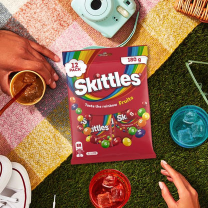 12 Pieces Skittles Fruits Chewy Lollies Party Share Bag 180g