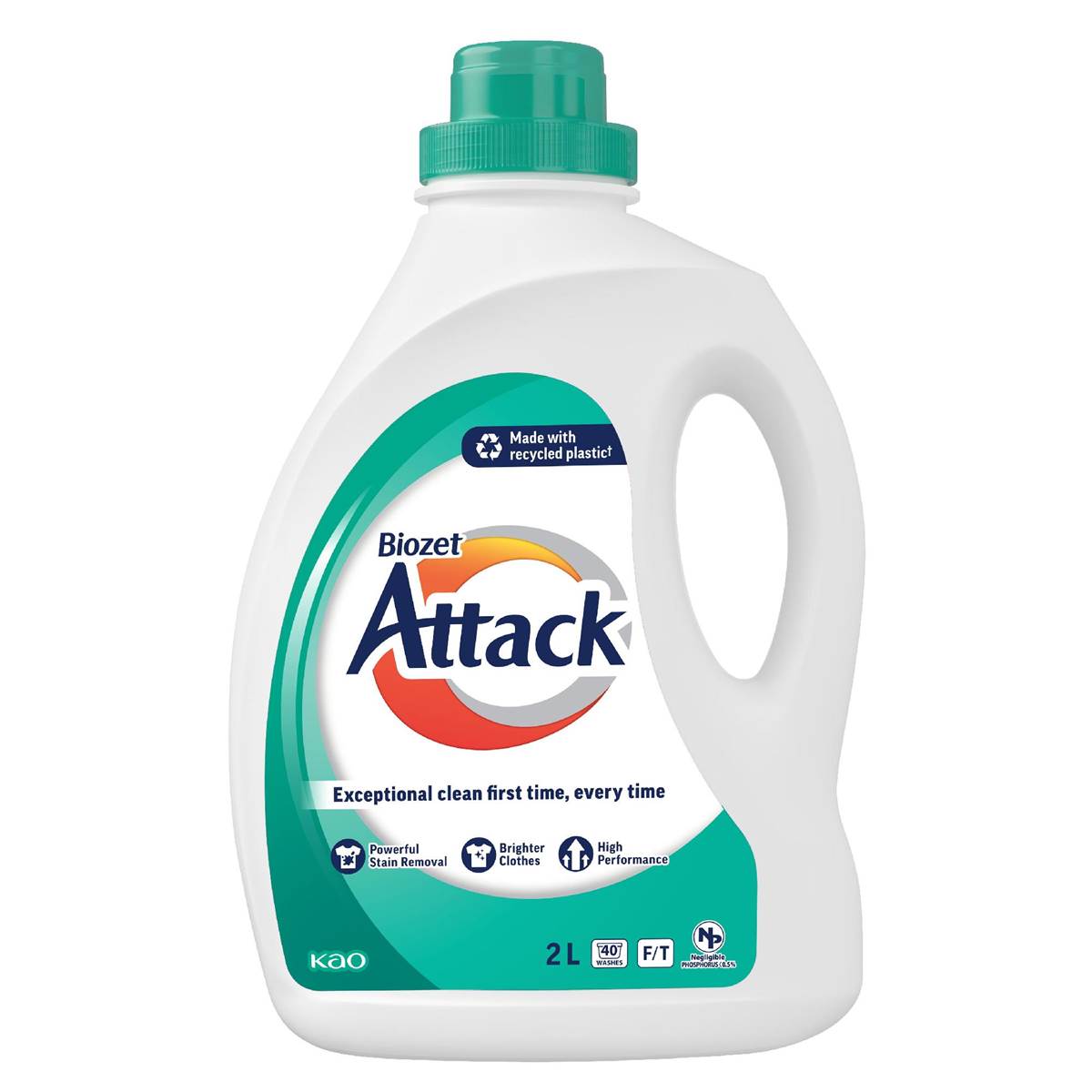 Biozet Attack Front & Top Loader Regular Laundry Liquid 2l