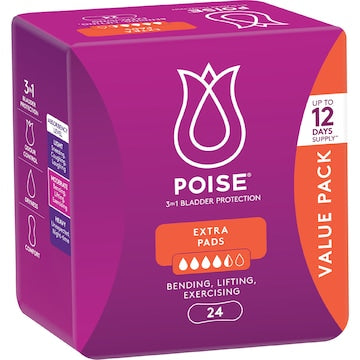 Poise Extra Pads 24 pack