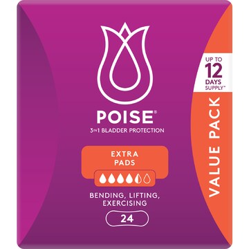 Poise Extra Pads 24 pack