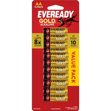 Eveready Gold AA Alkaline Batteries 16 pack