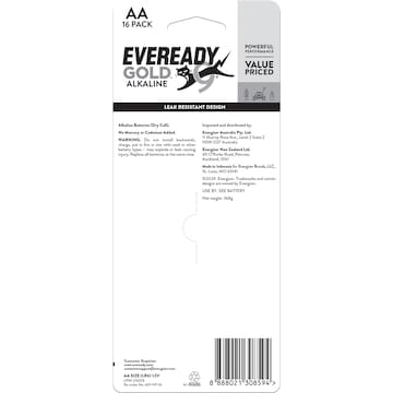 Eveready Gold AA Alkaline Batteries 16 pack