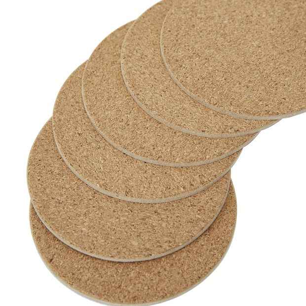 Cork Look Coasters, Set of 6 - Anko