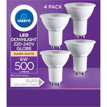 Olsent Led Gu10 6w 500lm Ww 60' 3000k 60' 4 Pack