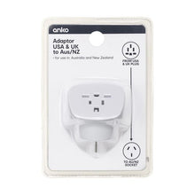 Reverse Travel Adaptor, UK & USA - Anko