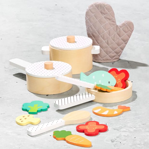 Wooden Pots And Pans Set - Anko