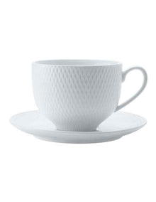 White Basics Diamonds Tea Cup & Saucer Set 260ml
