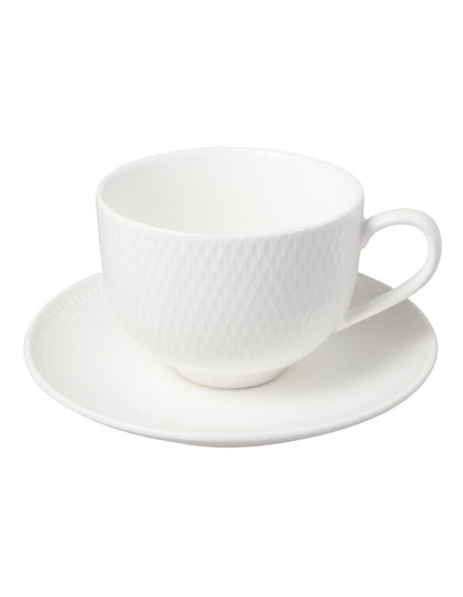 White Basics Diamonds Tea Cup & Saucer Set 260ml