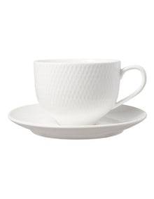 White Basics Diamonds Tea Cup & Saucer Set 260ml