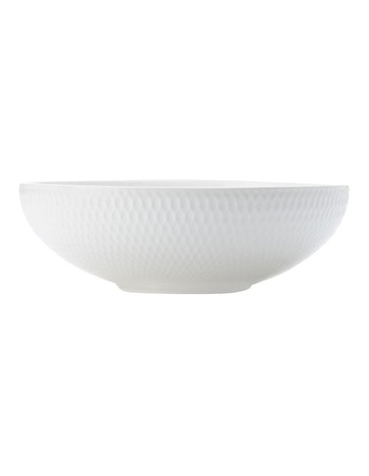 White Basics Diamonds Dinner Set 16 Piece in White