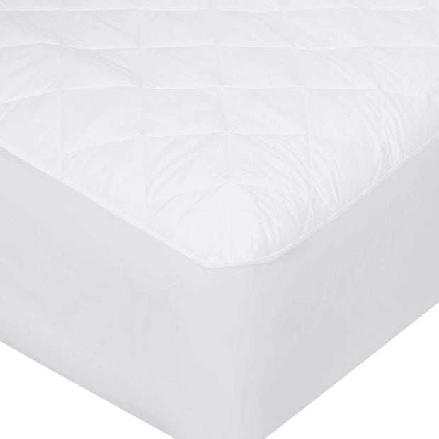 Cotton Top Fitted Mattress Protector, King Single Bed - Anko