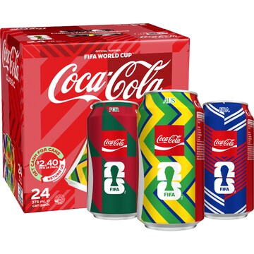 Coca-Cola Classic Soft Drink Cans 375mL x 24 pack
