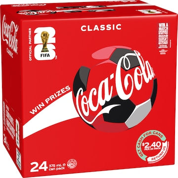 Coca-Cola Classic  Soft Drink Multipack Cans 375mL x 24 pack