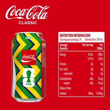 Coca-Cola Classic Soft Drink Cans 375mL x 24 pack