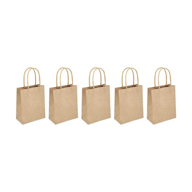 Kraft Loot Bags, 5 Pack - Anko