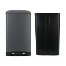 Matte Grey Rectangular Pedal Bin - Anko