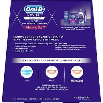 Oral-B 3D White Luxe Advance Seal Teeth Whitening Whitestrips 14 pack