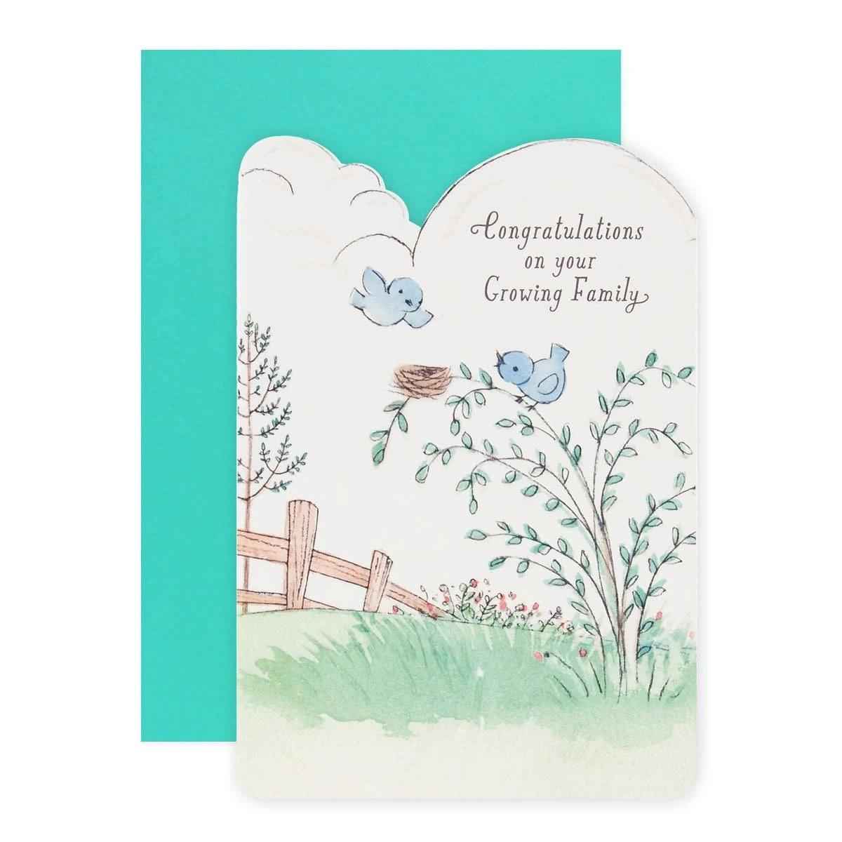 Connections from Hallmark Baby Congratulations Card - Little Birds