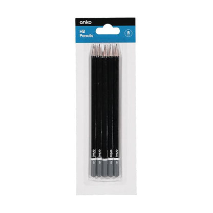 HB Pencils, 5 Pack - Anko