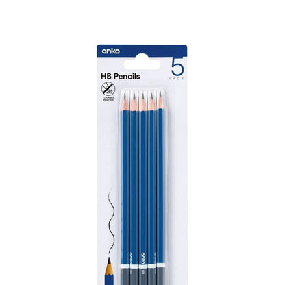 HB Pencils, 5 Pack - Anko