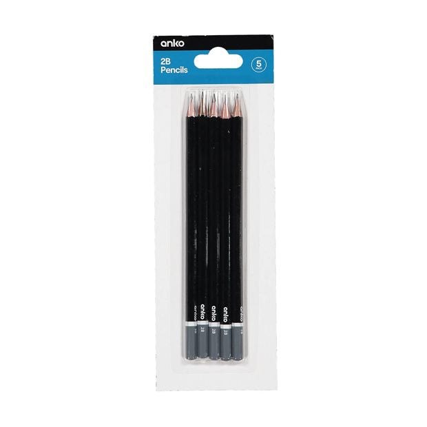 2B Pencils, 5 Pack - Anko