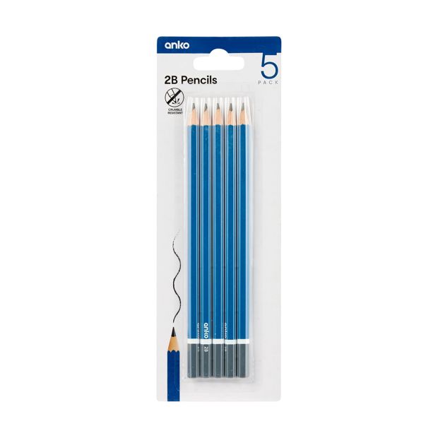 2B Pencils, 5 Pack - Anko