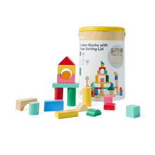 Wooden Blocks with Shape Sorting Lid - Anko